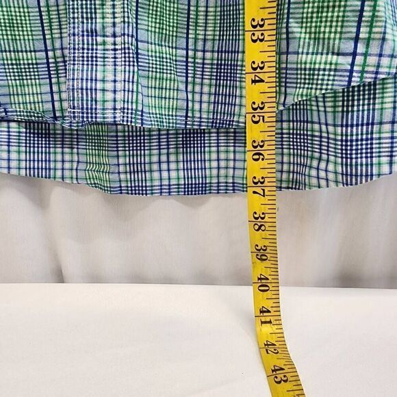 Roper Long-Sleeve Button-up Men's Size 3XLT Green and Blue Checkered Shirt H6 - Picture 5 of 7